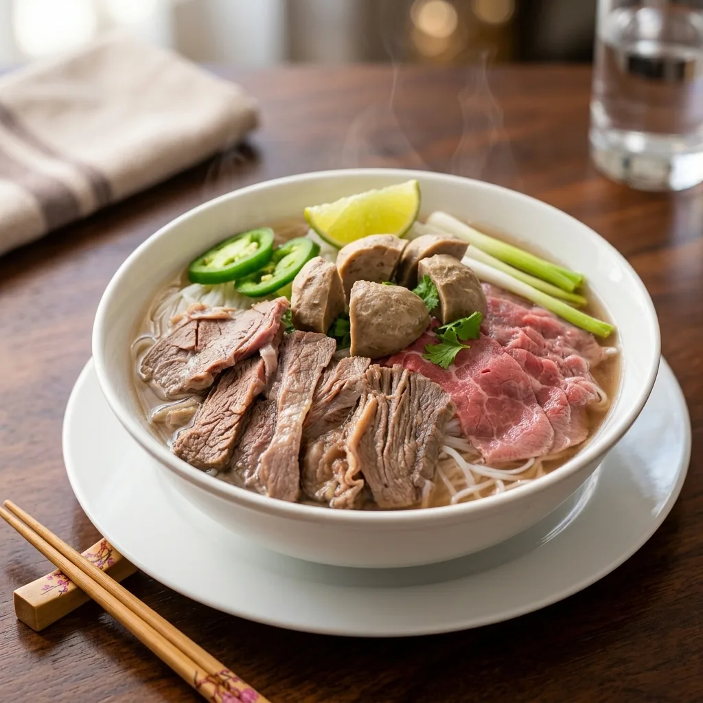 Special Deluxe Beef Noodle Soup (Phở Đặc Biệt) at Phuong Nam Restaurant in Winnipeg, MB